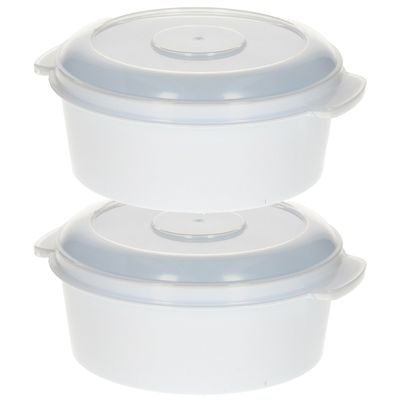 Magnetronschaal - 2x - 500 ml - wit / transparant - kunststof - BPA vrij
