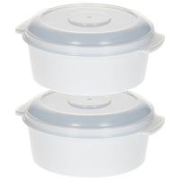 Magnetronschaal - 2x - 500 ml - wit / transparant - kunststof - BPA vrij