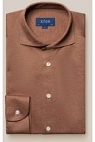 ETON Contemporary Fit Jersey shirt lichtbruin, Effen
