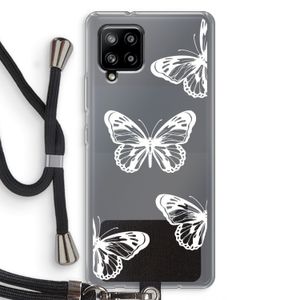 White butterfly: Samsung Galaxy A42 5G Transparant Hoesje met koord
