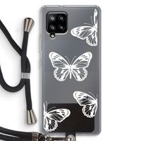 White butterfly: Samsung Galaxy A42 5G Transparant Hoesje met koord