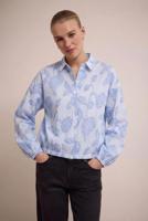 Tramontana Striped Blouse Flower Pattern O12-19-301 Blouse 005042-breezyblue