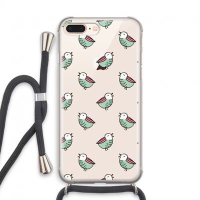 Vogeltjes: iPhone 7 PLUS Transparant Hoesje met koord