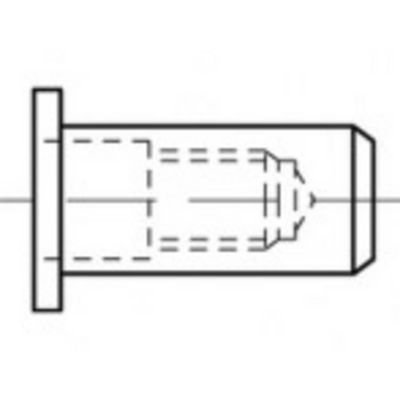 TOOLCRAFT TO-5455278 Popmoer M8 250 stuk(s)