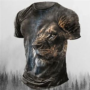 Voor heren T-shirt retro-overhemden Grafisch dier Strakke ronde hals Kleding 3D-afdrukken Buiten Dagelijks Korte mouw Afdrukken Vintage Modieus Ontwerper Lightinthebox