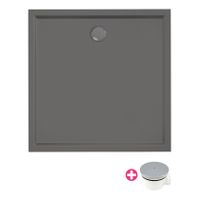 Douchebak Xenz Mariana | 90x90x4 cm | Incl.Afvoersifon-Chroom | Acryl | Vierkant | Antraciet mat