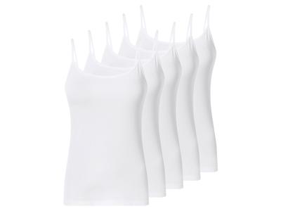 esmara Set van 5 dames spaghettitops (Wit, L (44/46))