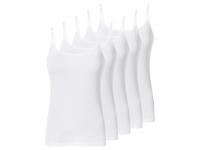 esmara Set van 5 dames spaghettitops (Wit, L (44/46))
