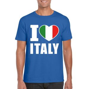 Blauw I love Italie fan shirt heren