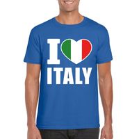 Blauw I love Italie fan shirt heren