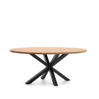 Kave Home Ovale Eettafel 'Argo' Acaciahout, 200 x 100cm, kleur Zwart