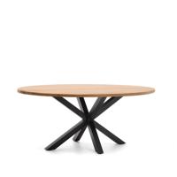 Kave Home Ovale Eettafel 'Argo' Acaciahout, 200 x 100cm, kleur Zwart