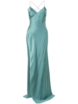 Michelle Mason robe longue à design cache-cœur - Vert