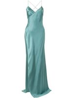 Michelle Mason robe longue à design cache-cœur - Vert