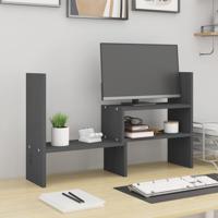 VidaXL Monitorstandaard (39-72)x17x43 cm massief grenenhout grijs - thumbnail