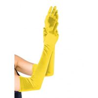 leg avenue europe extra long satin gloves yellow - thumbnail