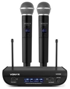 Vonyx WM82 draadloze microfoonset met twee UHF handmicrofoons