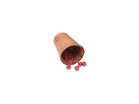 Pokerbeker 10 cm bruin leder Pokerbeker 10 cm bruin leder