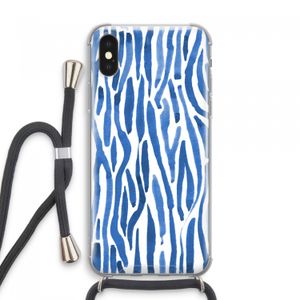 Blauwe nerven: iPhone XS Max Transparant Hoesje met koord