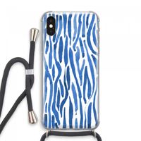 Blauwe nerven: iPhone XS Max Transparant Hoesje met koord