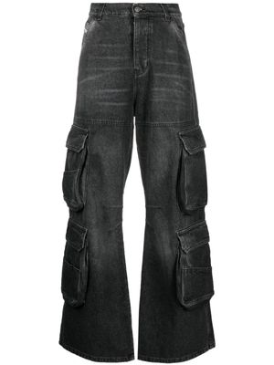 Diesel jean D-Side Cargo en coton - Noir