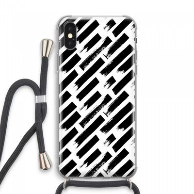 Zwarte vegen: iPhone XS Max Transparant Hoesje met koord