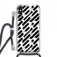 Zwarte vegen: iPhone XS Max Transparant Hoesje met koord