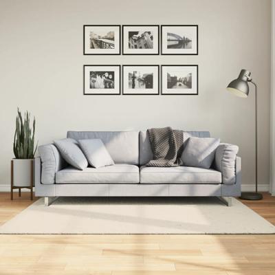 VidaXL Vloerkleed istan hoogpolig glanzend 120x170 cm crèmekleurig