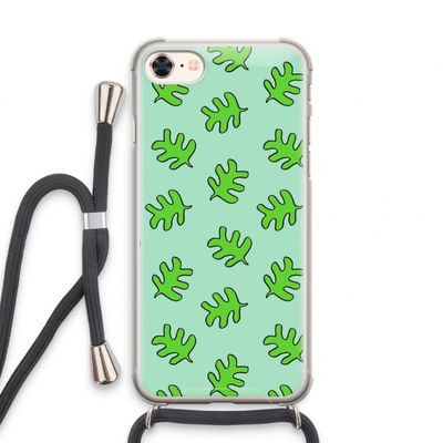 Groene blaadjes: iPhone 7 Transparant Hoesje met koord