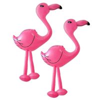 Set van 2x stuks opblaasbare dieren flamingos 60 cm - thumbnail