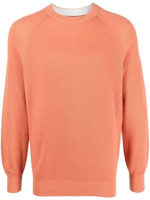 Brunello Cucinelli pull en maille à manches longues - Orange