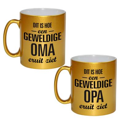 Geweldige opa/oma koffie mokken/bekers - verjaardag cadeau set - 300 ml - Keramiek Geweldige opa/oma koffie mokken/bekers - verjaardag cadeau set - 300 ml - Keramiek