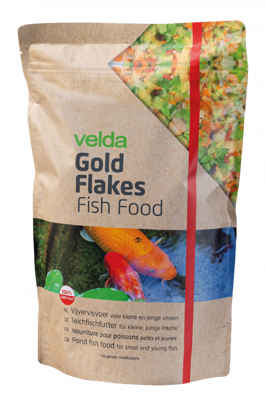 Velda Gold Flakes Fish Food 3000ml - Voedingsrijke Vlokkenmix voor Alle Vijvervissen, GMO-vrij