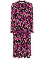 DVF Diane von Furstenberg robe mi-longue en crêpe - Noir