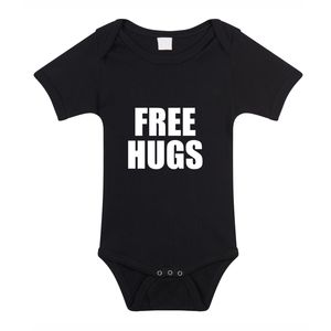 Free hugs kraamcadeau rompertje zwart jongens en meisjes 92 (18-24 maanden)  -