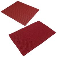 Urban Living Douche anti-slip en droogloop mat/tapijt - badkamer - rubber/polyester - donkerrood