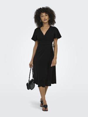 Only Onlcali Life S/s Wrap Dress Wvn Noos Jurken Black