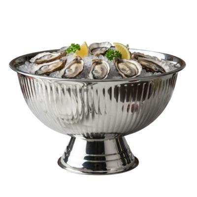 Excellent Houseware Serveerschaal - oesters/zeevruchten - op voet - zilver - rvs - 40 x 24 cm Excellent Houseware Serveerschaal - oesters/zeevruchten - op voet - zilver - rvs - 40 x 24 cm