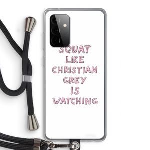 Christian Grey: Samsung Galaxy A72 5G Transparant Hoesje met koord