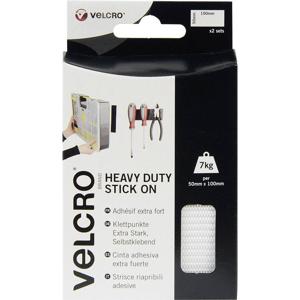 VELCRO® VEL-EC60240 Klittenband Om vast te plakken Haak- en lusdeel, Extra sterk (l x b) 100 mm x 50 mm Wit 2 paar