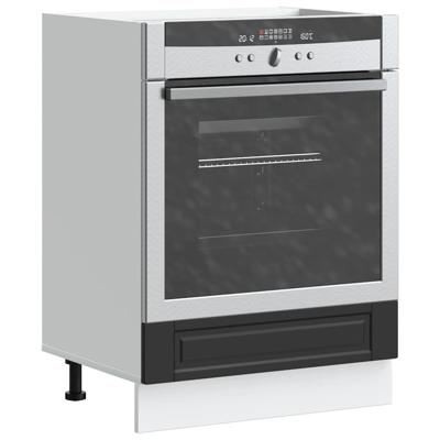 Ovenkast "Porto" bewerkt hout zwart