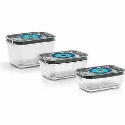 BOSCH - 3 luchtdichte vacuümbewaarboxen: 0,7L, 1,0L en 1,5L - Lekbak - Dag- en maandindicator - Tritan
