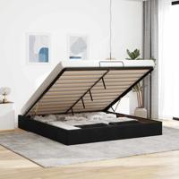 Ottoman bedframe zonder matras 180x200 cm fluweel zwart