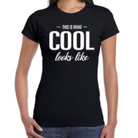 This is what Cool looks like fun tekst t-shirt zwart dames - thumbnail