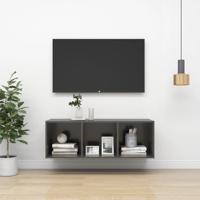 Tv-wandmeubel 37x37x107 cm spaanplaat hoogglans grijs