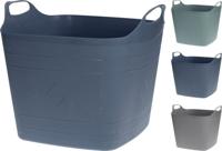 Emmer flexibel vierkant 25 liter 3 ass kleur