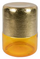 Dutchbone Bijzettafel 'Cave' IJzer en glas, 35cm, kleur Amber