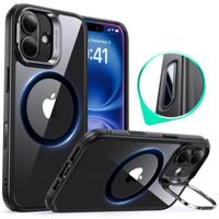 iPhone 16 Classic Hybrid Magnetic Case (Camera Control, Stash Stand) - Clear Black