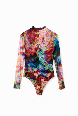 Aangerimpelde tulen body met bloemen - MATERIAL FINISHES - L