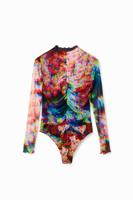 Aangerimpelde tulen body met bloemen - MATERIAL FINISHES - L